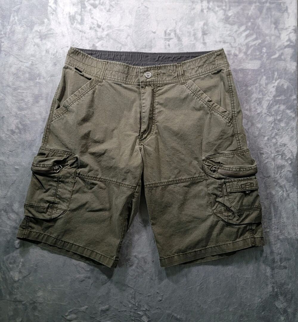 Kuhl Mens 34 Ambush Cargo Shorts Olive Green
